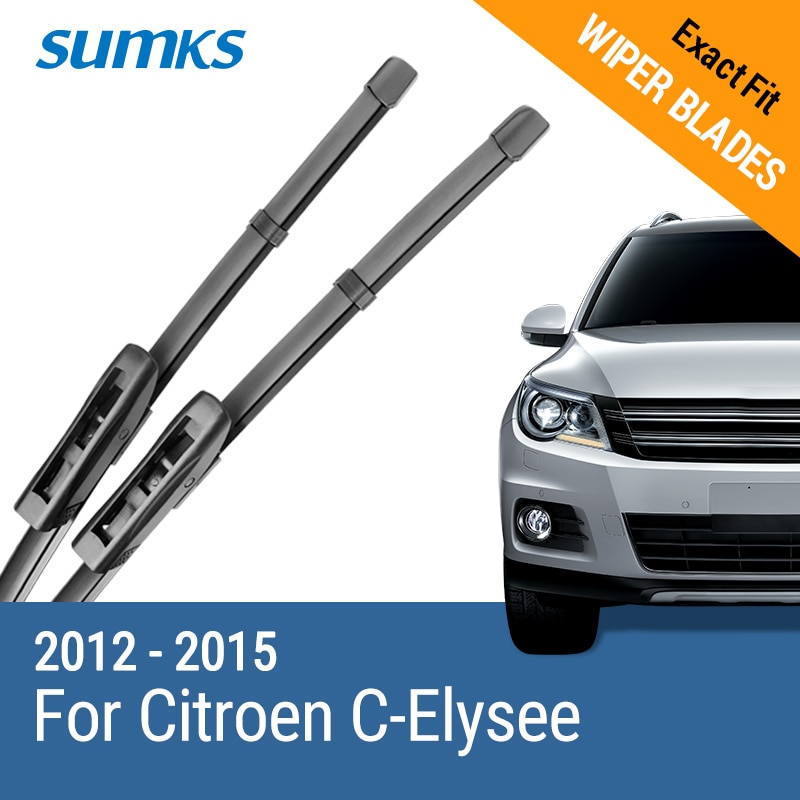 SUMKS Wiper Blades for Citroen C-Elysee 24  16 Fit Bayonet Type Arms 2012 2013 2014 2015